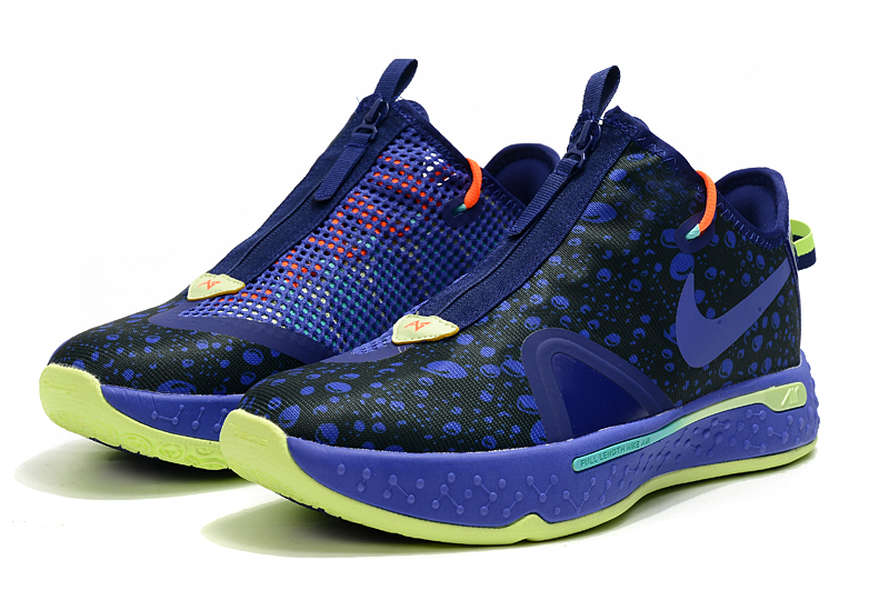 2020 Nike PG 4 Dark Blue Green Basketball Shoes - Click Image to Close